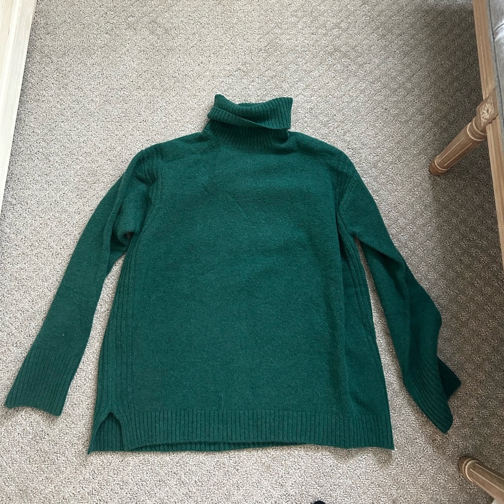 J. Crew Forest Green Wool Turtleneck Sweater